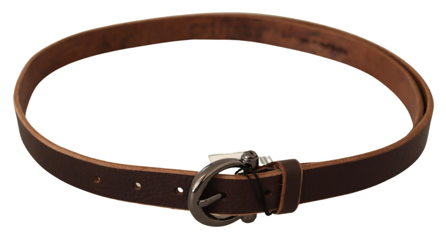 John Galliano Elegant Brown Leather Belt for Fashion