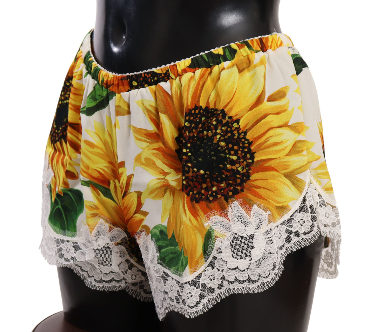 Dolce &amp; Gabbana Sunflower Lace Lingerie Shorts - Silk Blend