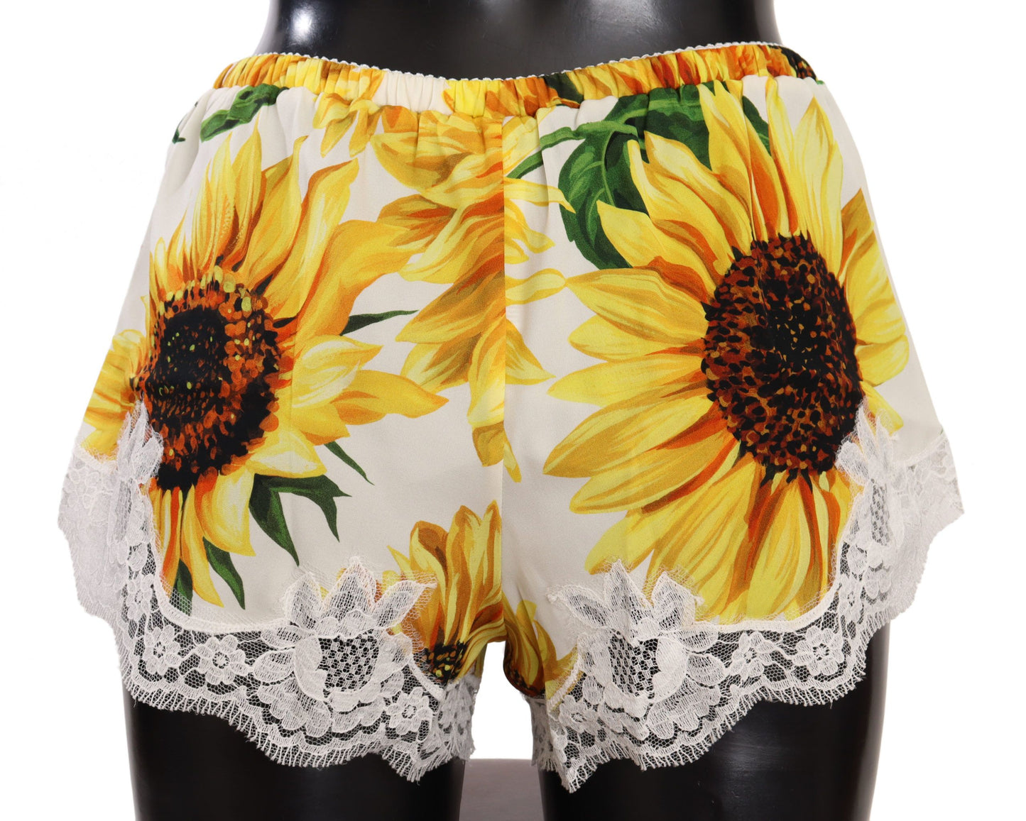 Dolce &amp; Gabbana Sunflower Lace Lingerie Shorts - Silk Blend