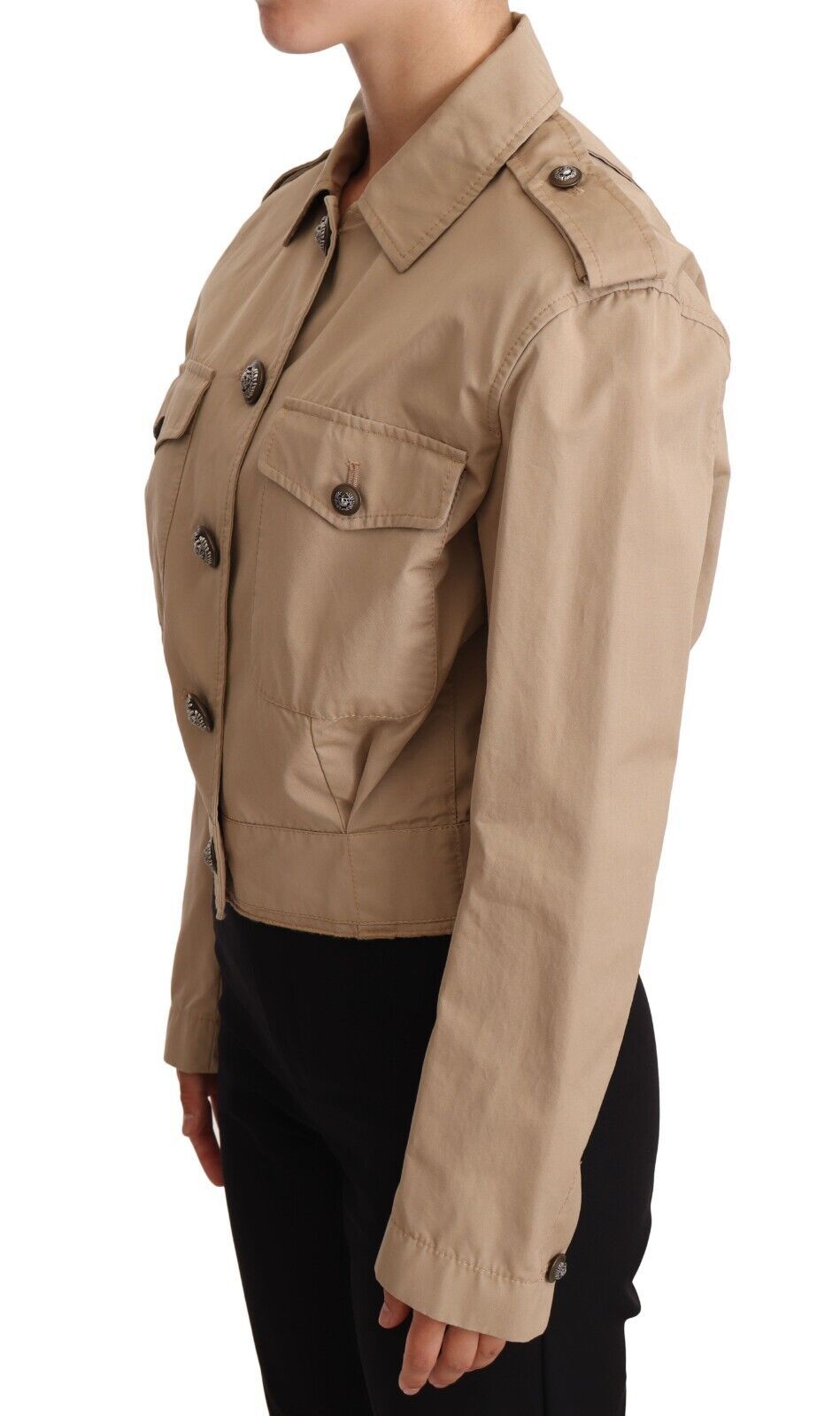 Dolce &amp; Gabbana Elegant Cropped Jacket made of cotton in beige