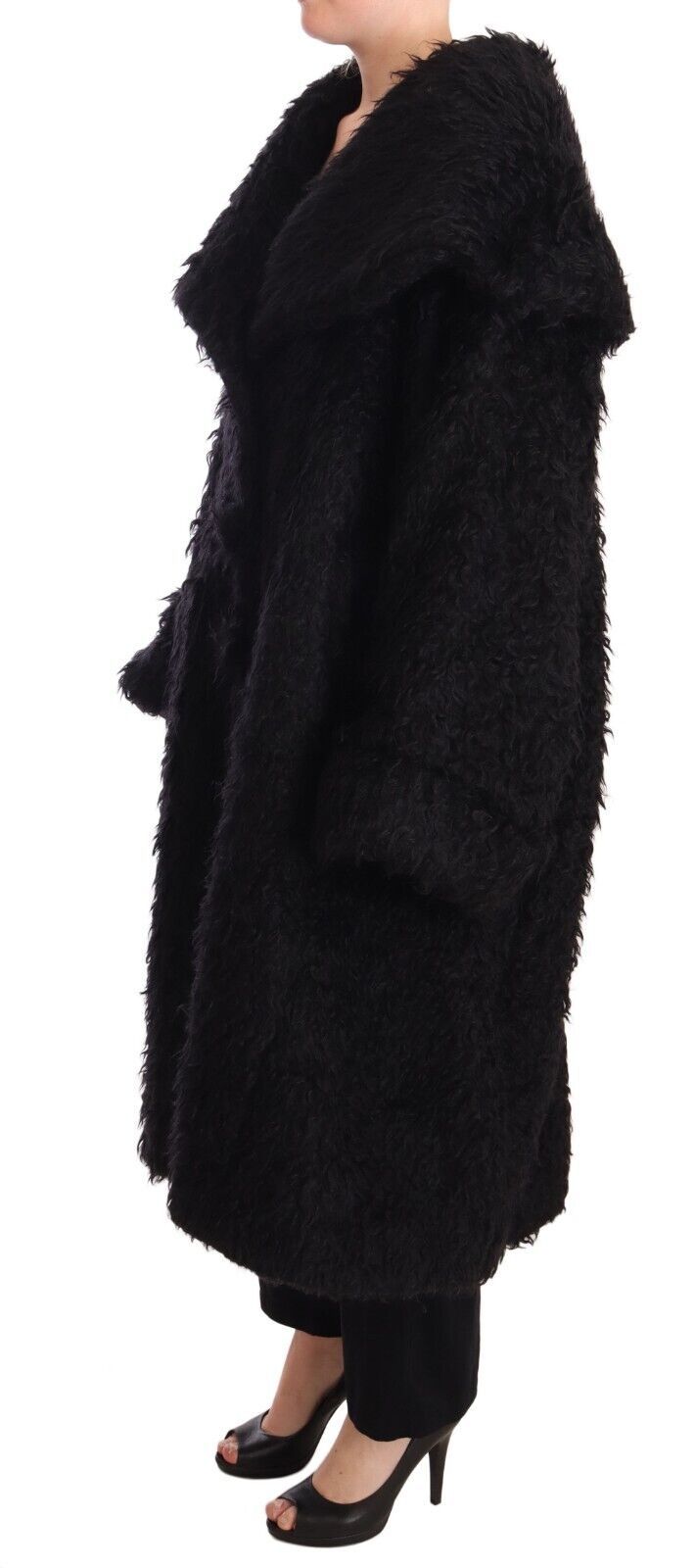 Dolce &amp; Gabbana Elegant Runway Fur Cape Trench Coat