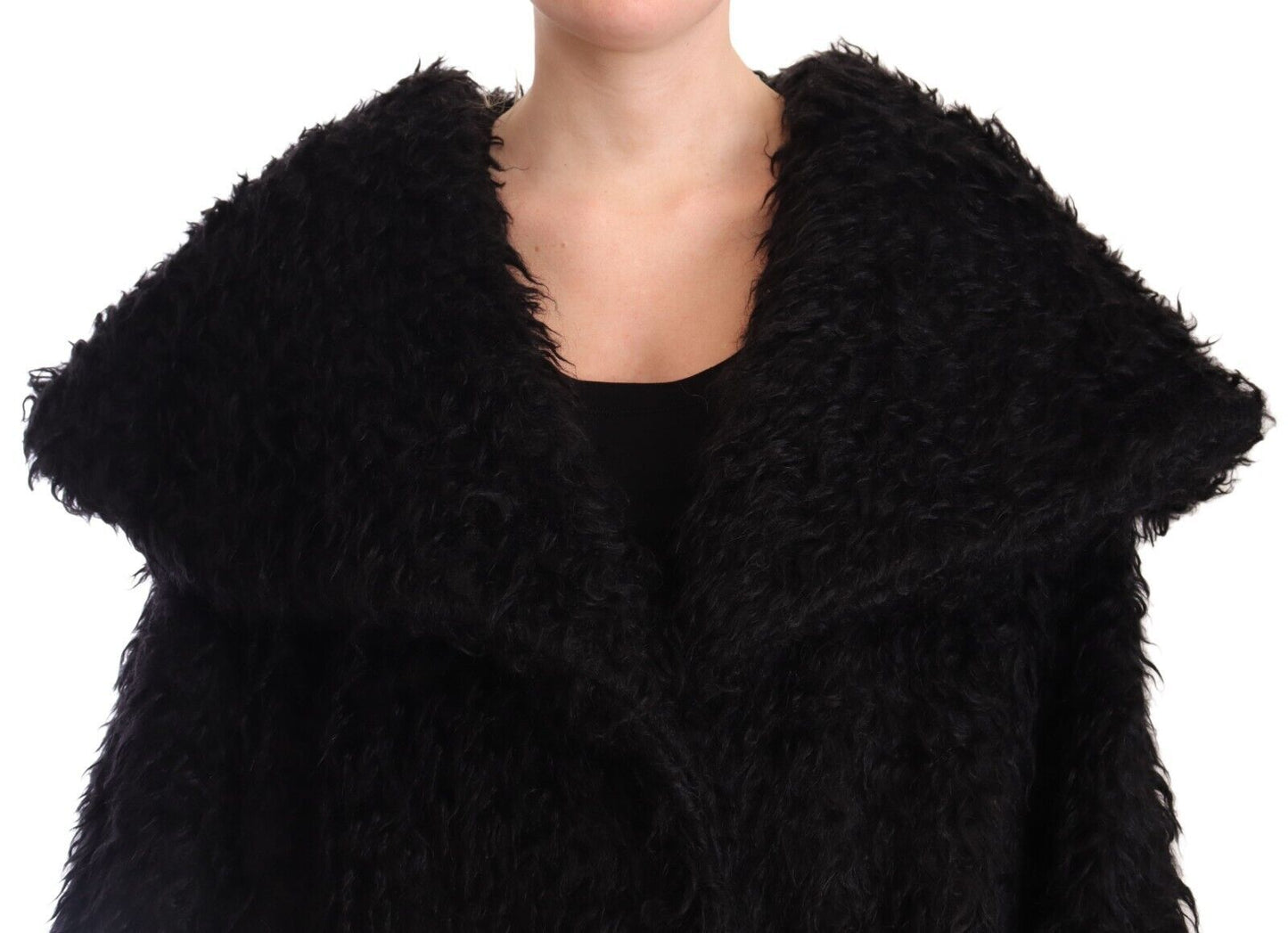 Dolce &amp; Gabbana Elegant Runway Fur Cape Trench Coat