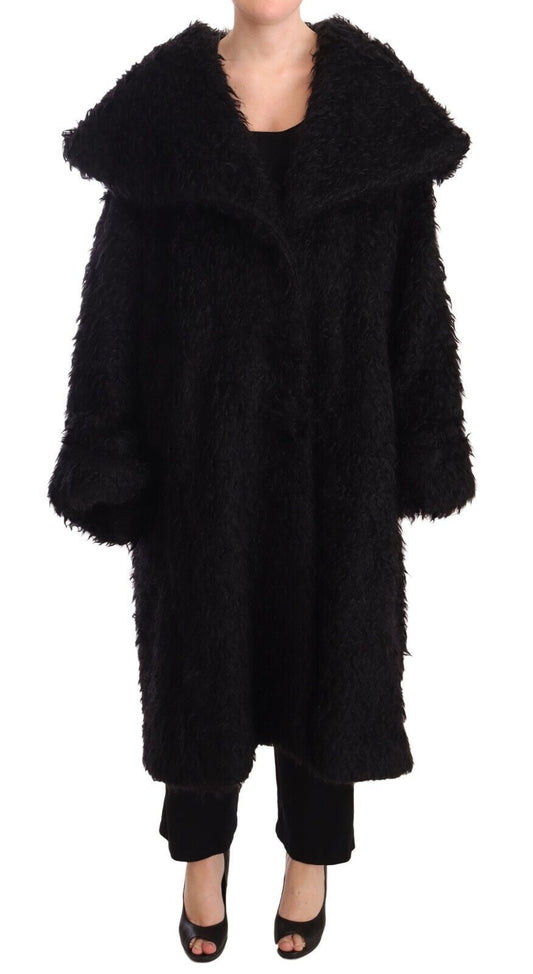 Dolce &amp; Gabbana Elegant Runway Fur Cape Trench Coat