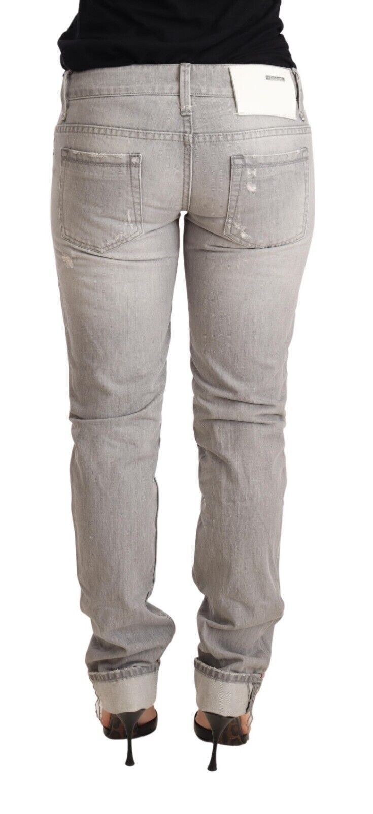 Eight chic slim fit jeans with ripped grey wash