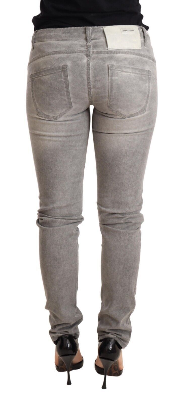 Eight Chic Grey Washed Slim Fit Cotton Jeans