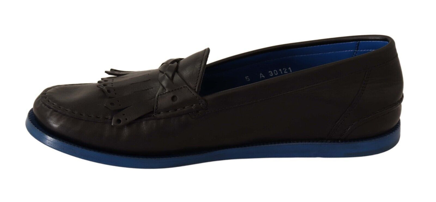 Dolce &amp; Gabbana Italian Luxury Leather Tassel Loafers