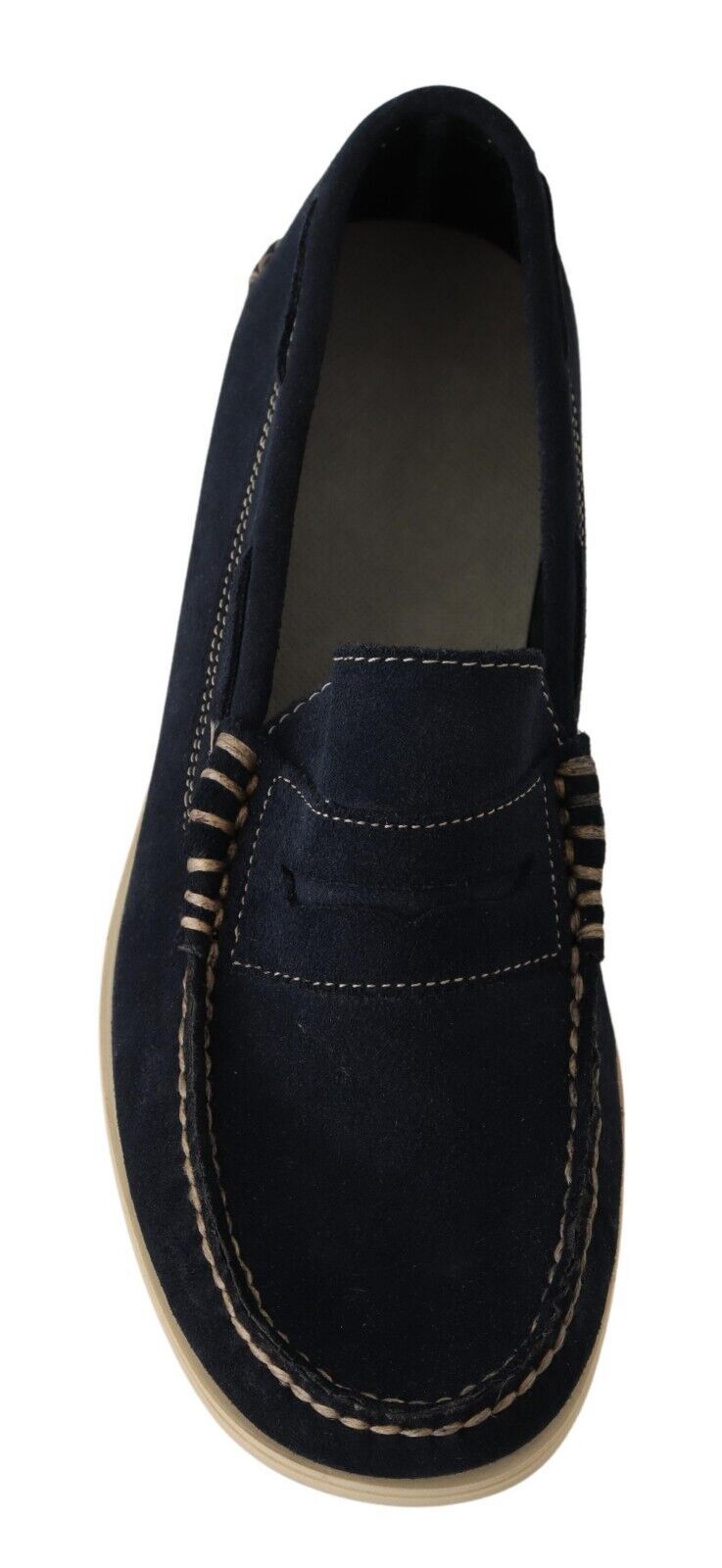 Pollini Chic blue suede moccasins for men