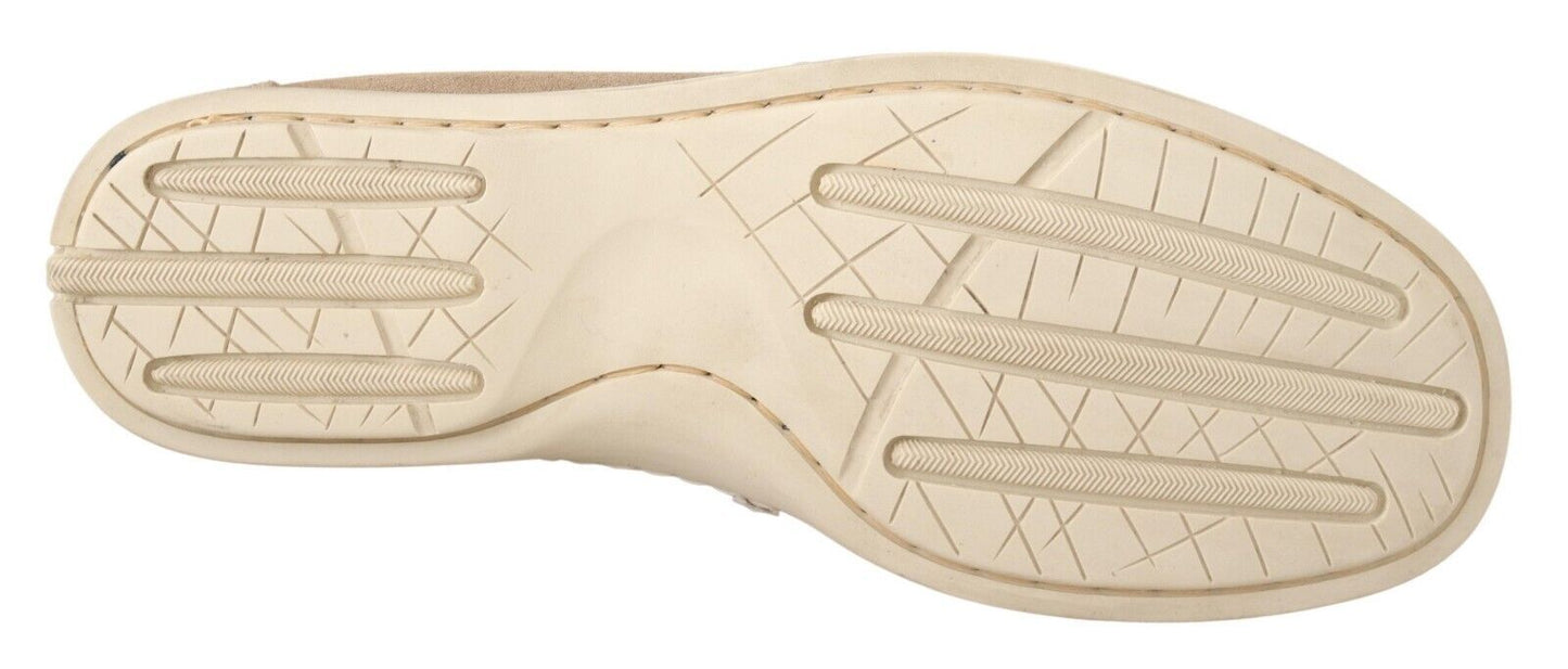 Pollini Elegant moccasins in beige suede for the sophisticated gentleman