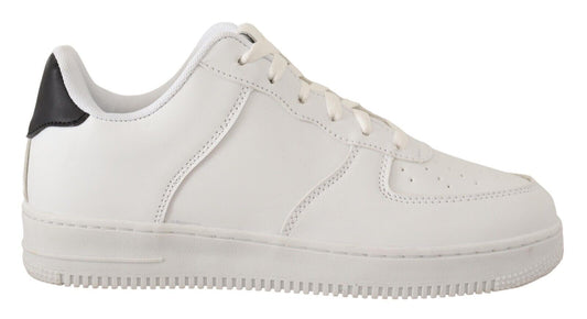 SIGNS Chic white leather low-top sneakers