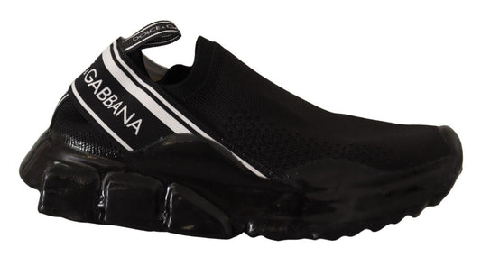 Dolce &amp; Gabbana Chic Black Sorrento Slip-On Sneakers