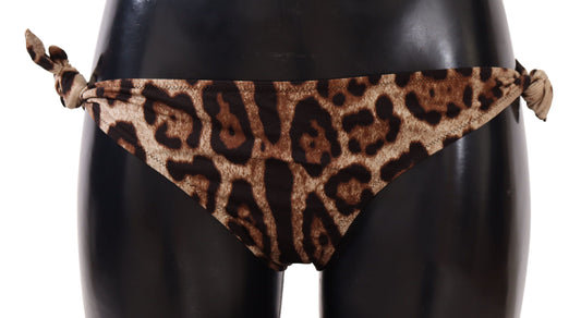 Dolce &amp; Gabbana Elegant leopard print bikini bottom