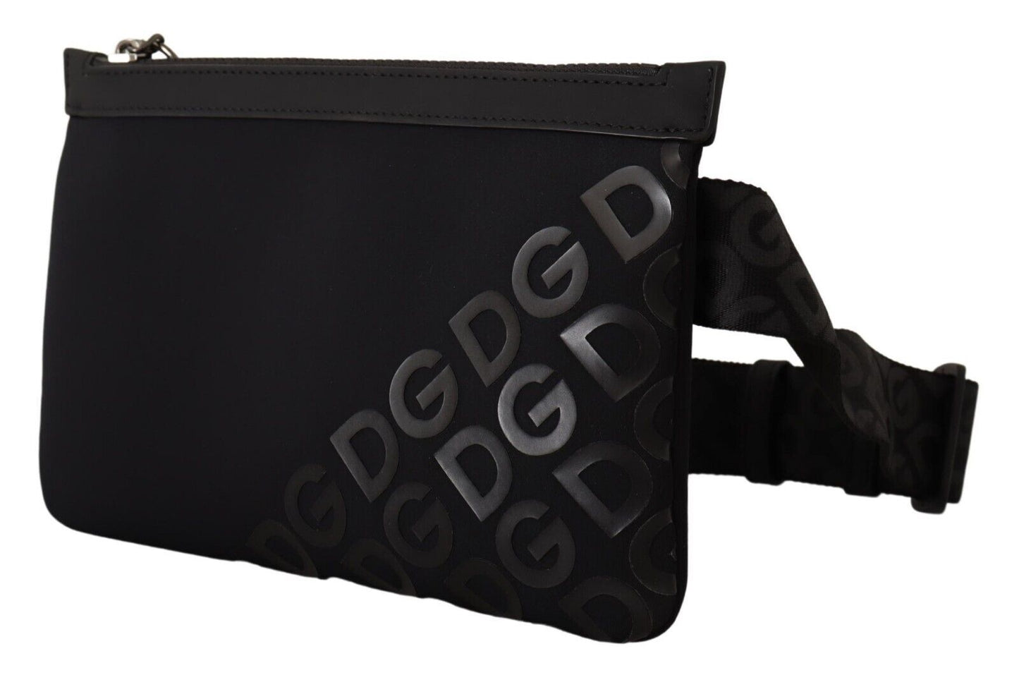 Dolce &amp; Gabbana Simple Black Neoprene Monogram Belt Bag