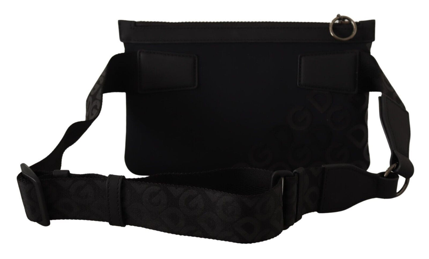 Dolce &amp; Gabbana Simple Black Neoprene Monogram Belt Bag