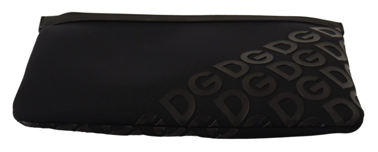 Dolce &amp; Gabbana Simple Black Neoprene Monogram Belt Bag