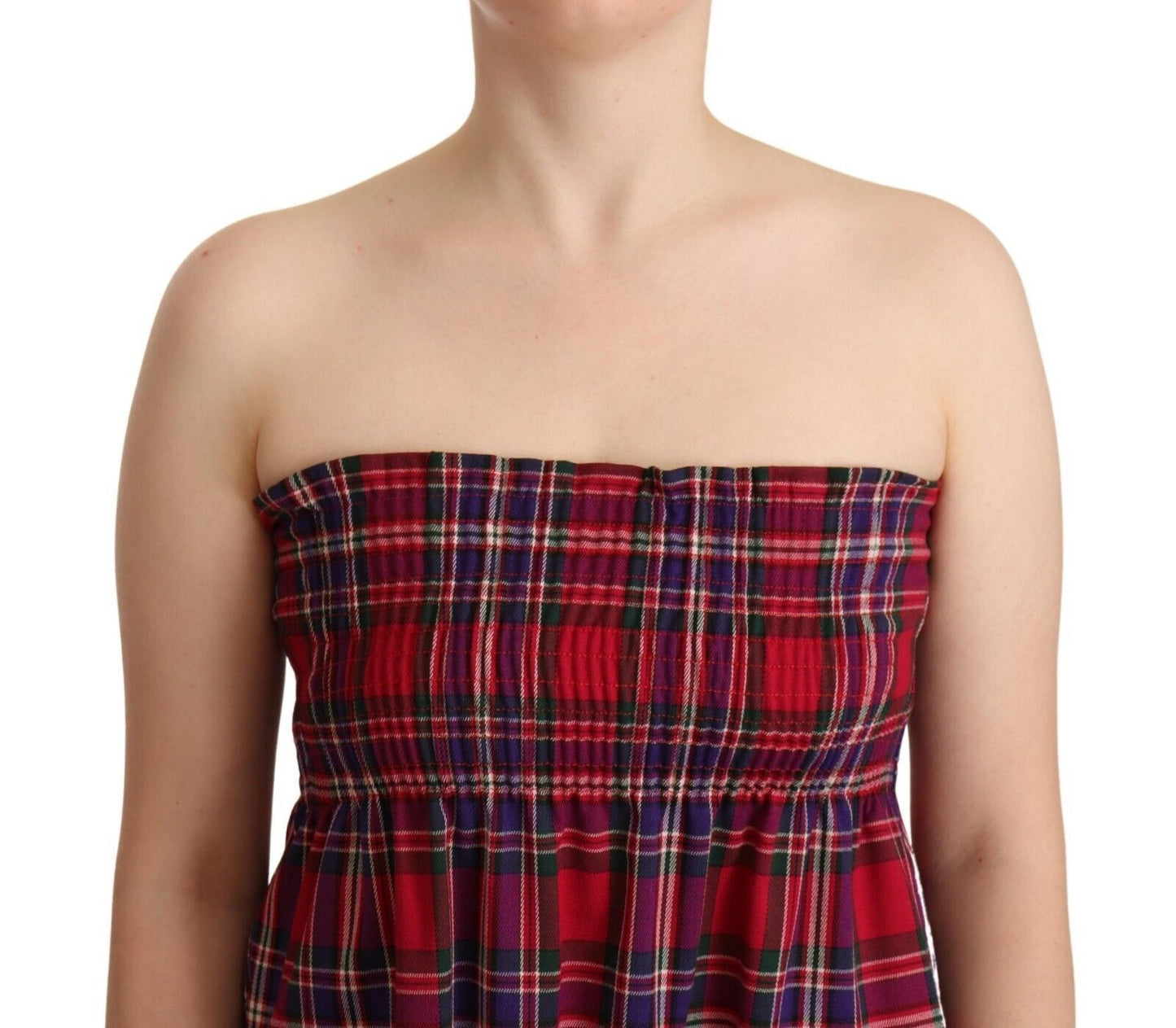 CAMPO DI FRAGOLE Chic checked sleeveless tank top