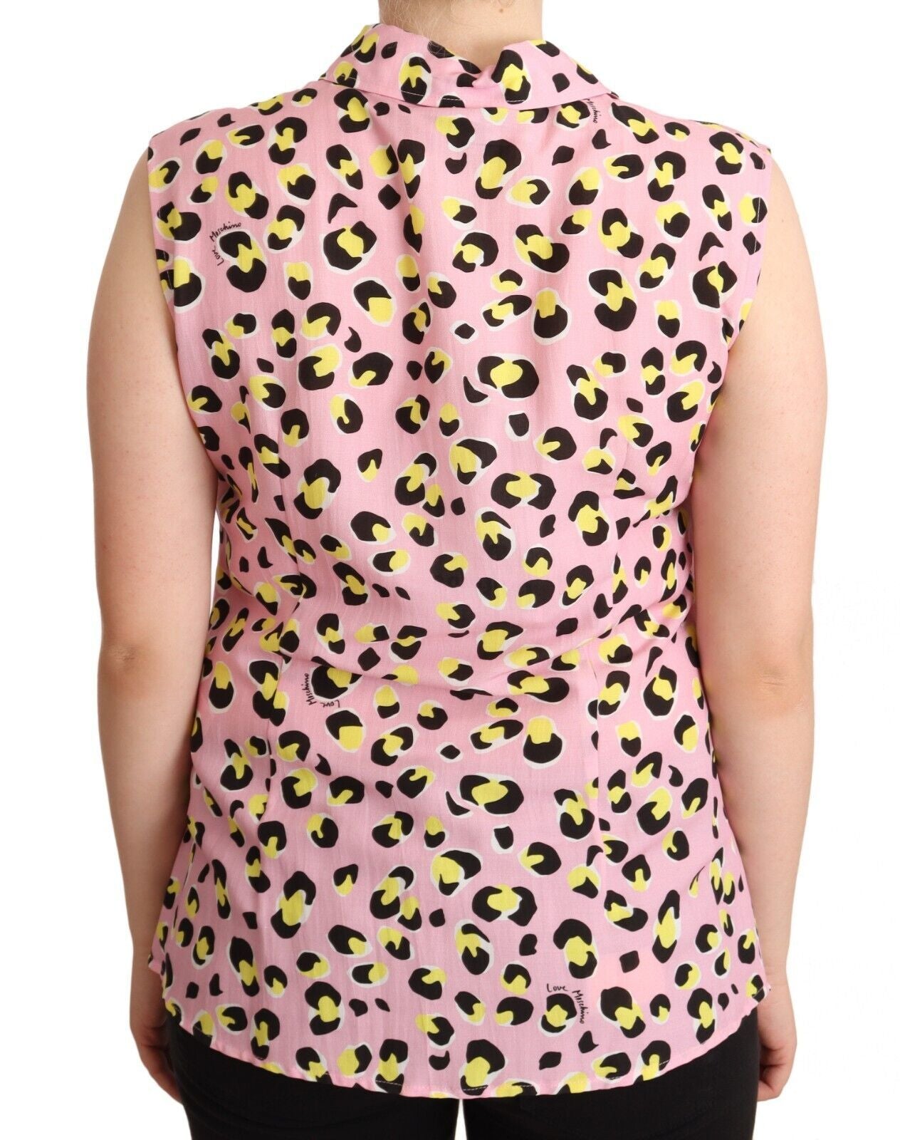 Love Moschino leopard print sleeveless polo shirt