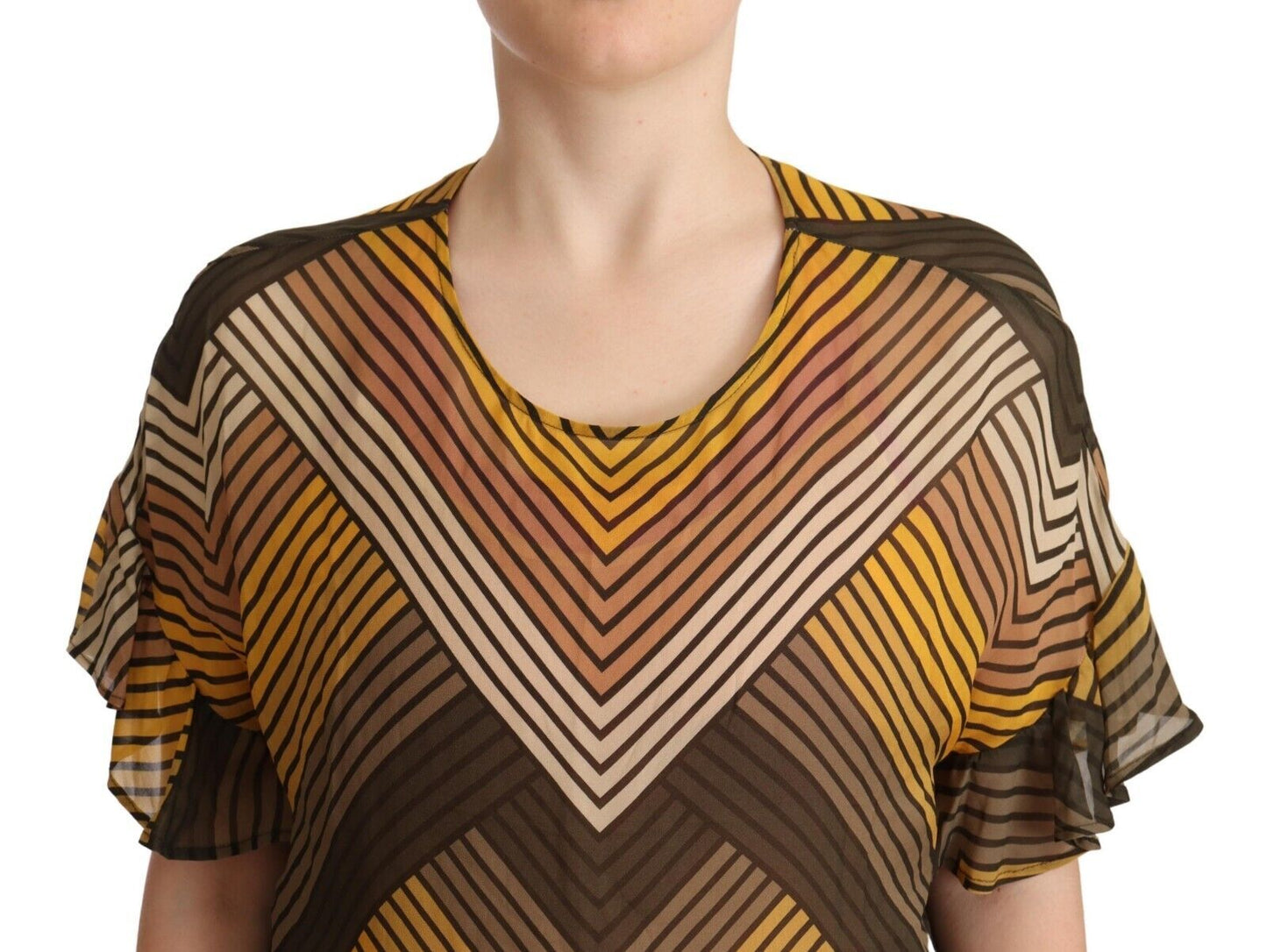 Twinset Chic multi-colored striped short-sleeved blouse