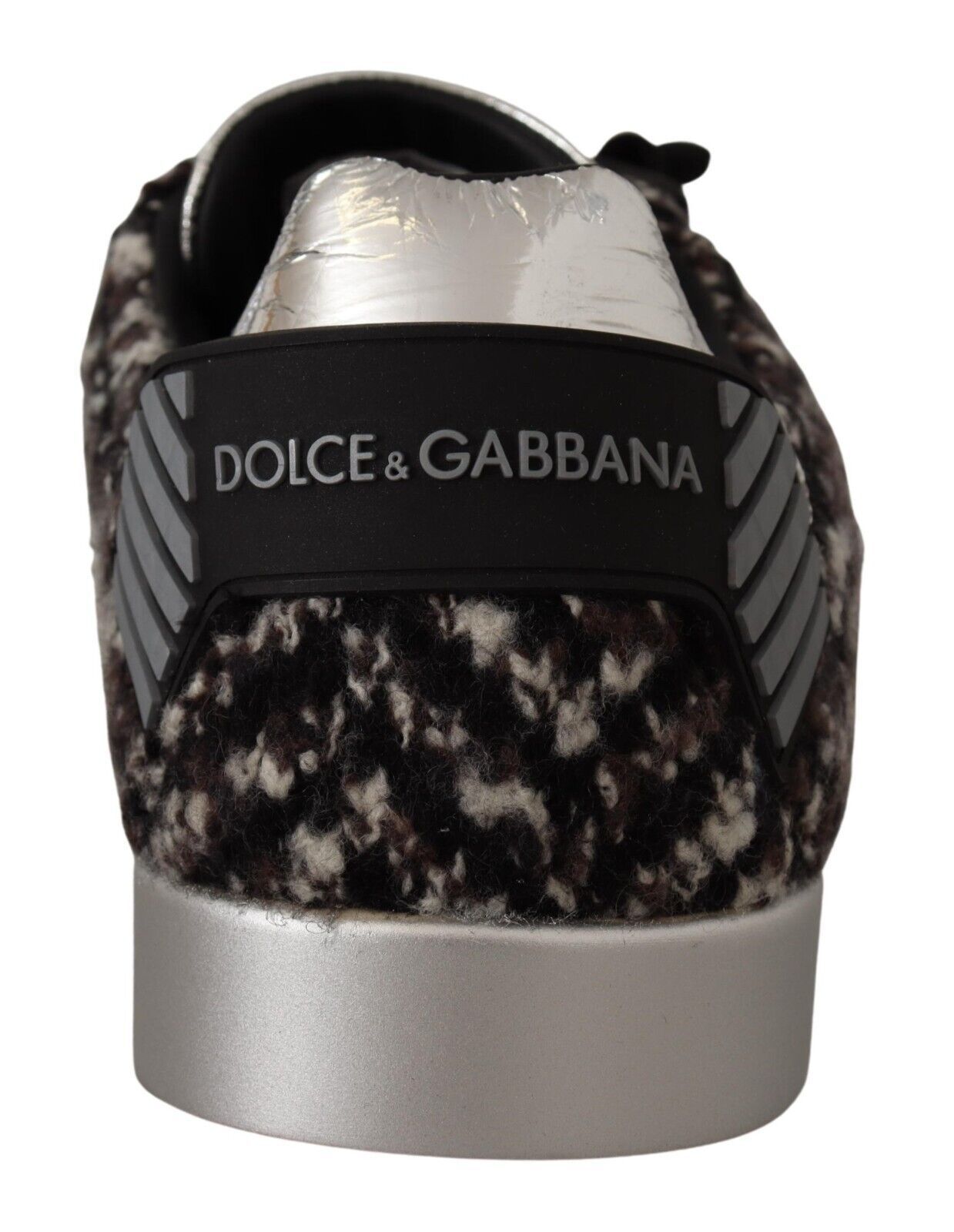 Dolce &amp; Gabbana Silver Elegance Leather Sneakers