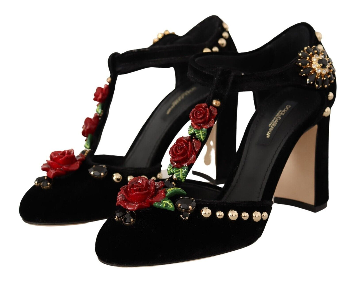 Dolce &amp; Gabbana Elegant Mary Jane Pumps with T-Strap in Velvet