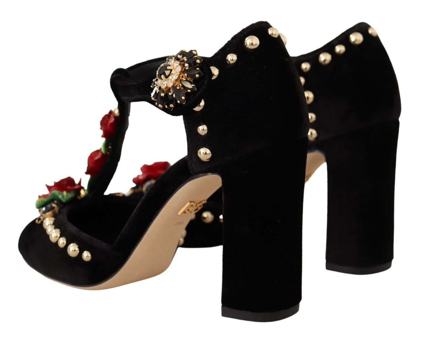 Dolce &amp; Gabbana Elegant Mary Jane Pumps with T-Strap in Velvet