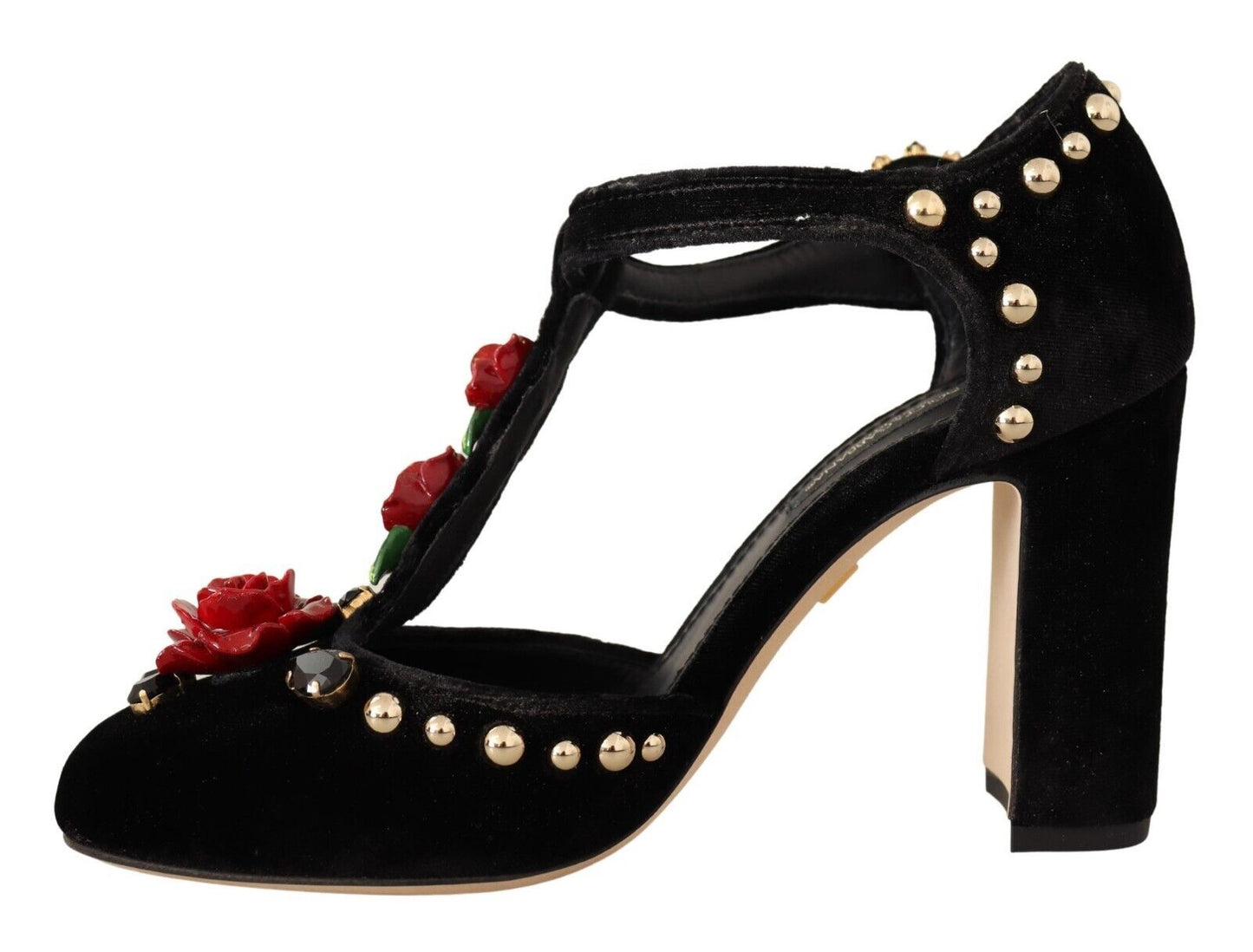 Dolce &amp; Gabbana Elegant Mary Jane Pumps with T-Strap in Velvet