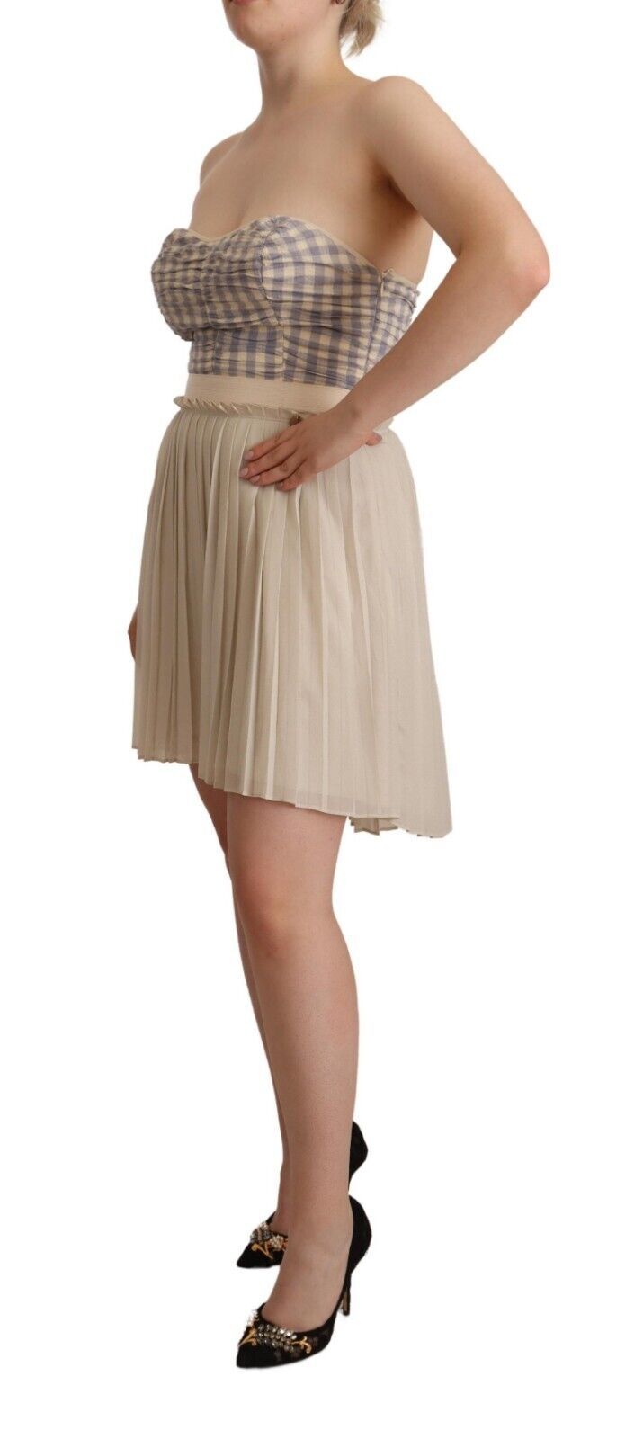 Guess Chic Strapless A-Line Dress in Beige