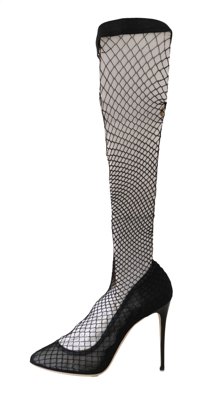 Dolce &amp; Gabbana Elegant fishnet pumps in timeless black