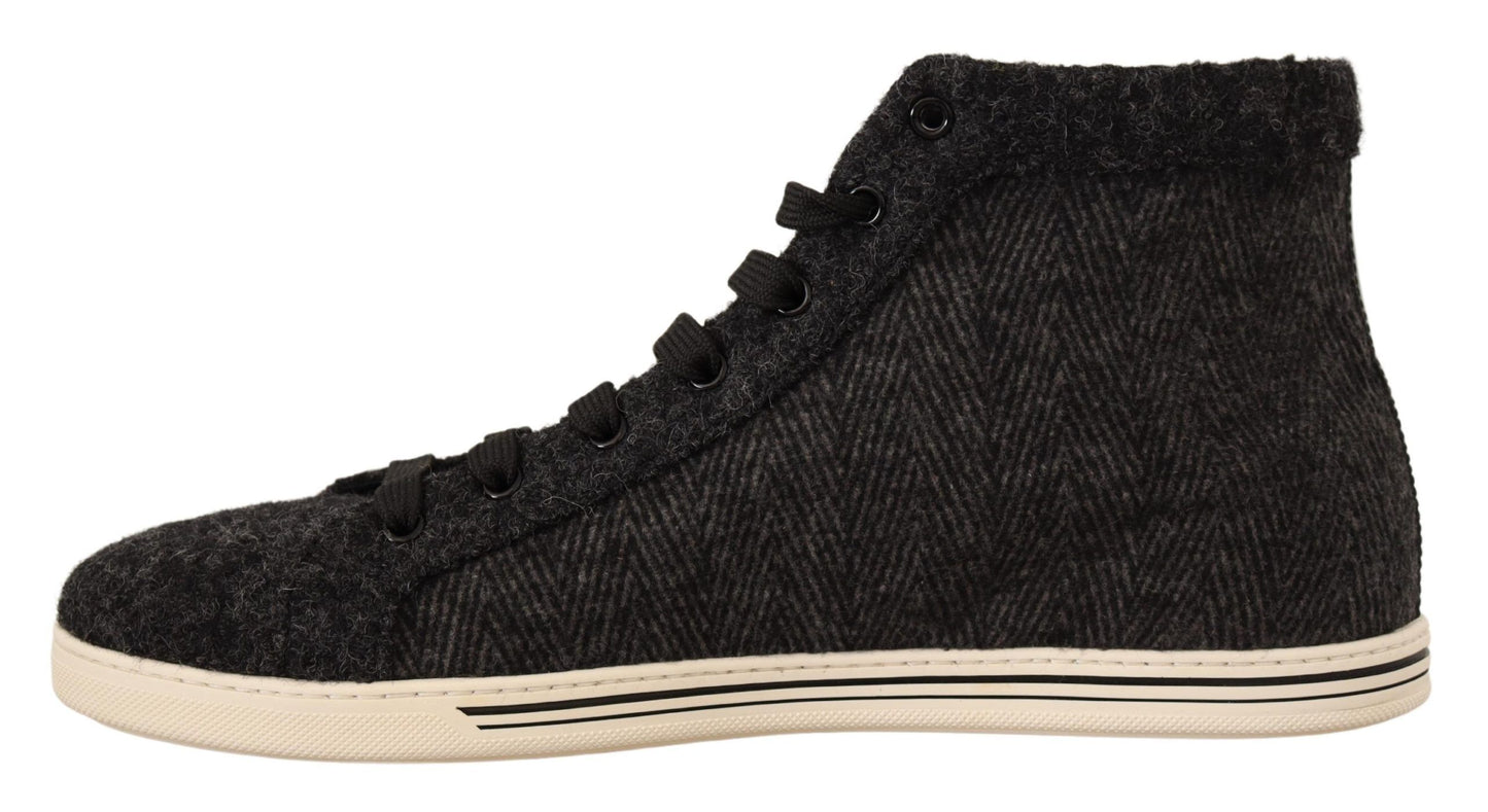 Dolce & Gabbana Elegante High-Top-Sneakers aus Baumwolle/Wolle