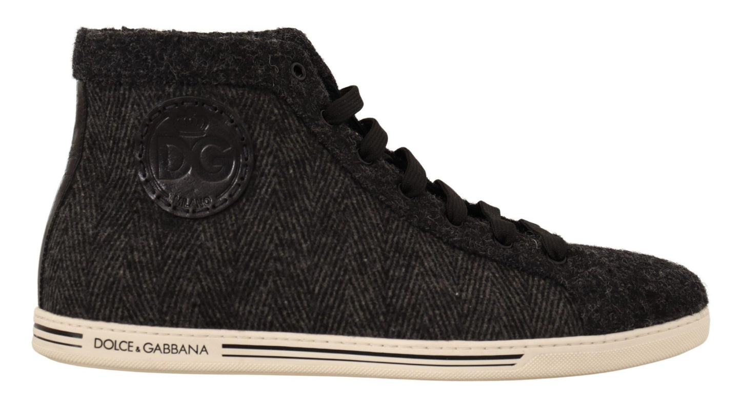 Dolce & Gabbana Elegante High-Top-Sneakers aus Baumwolle/Wolle