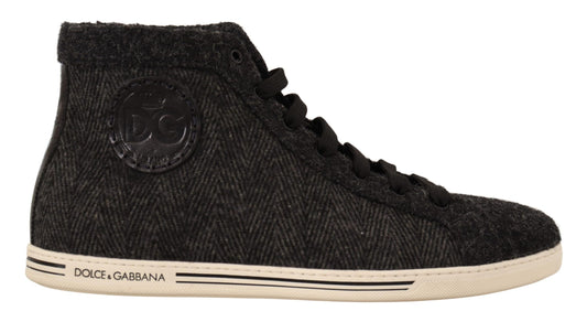 Dolce &amp; Gabbana Elegant high-top sneakers in cotton/wool