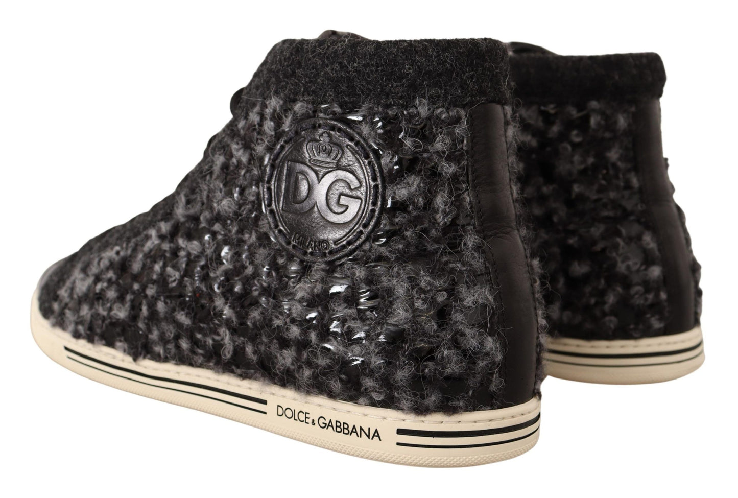 Dolce & Gabbana Elegante Graue High Top Sneakers