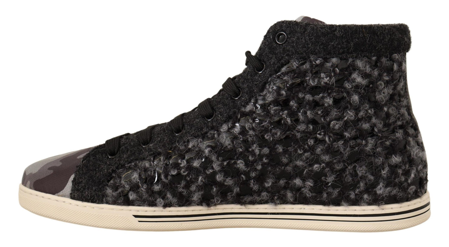 Dolce & Gabbana Elegante Graue High Top Sneakers