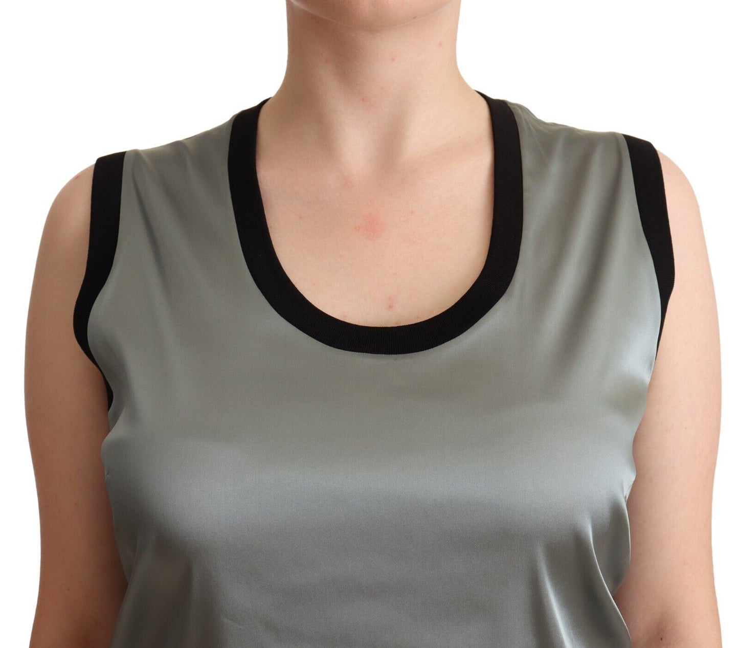 Dolce &amp; Gabbana Elegant sleeveless blouse in silver