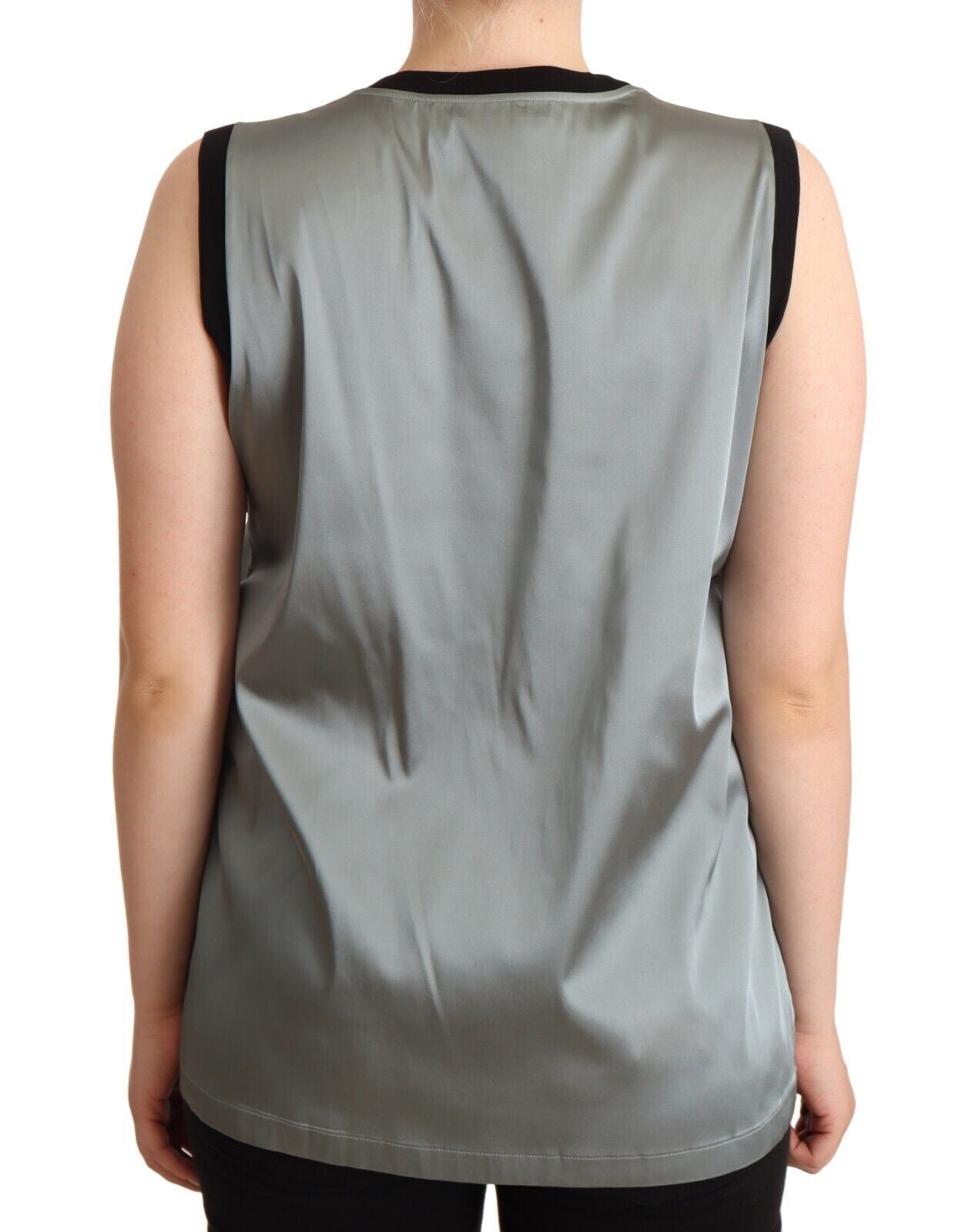 Dolce &amp; Gabbana Elegant sleeveless blouse in silver