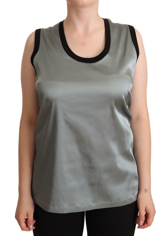 Dolce &amp; Gabbana Elegant sleeveless blouse in silver