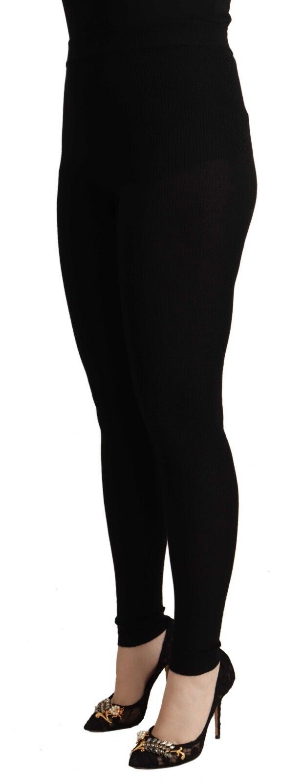 Dolce &amp; Gabbana Black Cashmere High Waist Tights