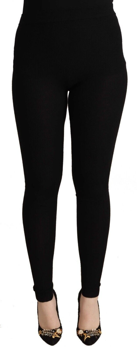 Dolce &amp; Gabbana Black Cashmere High Waist Tights