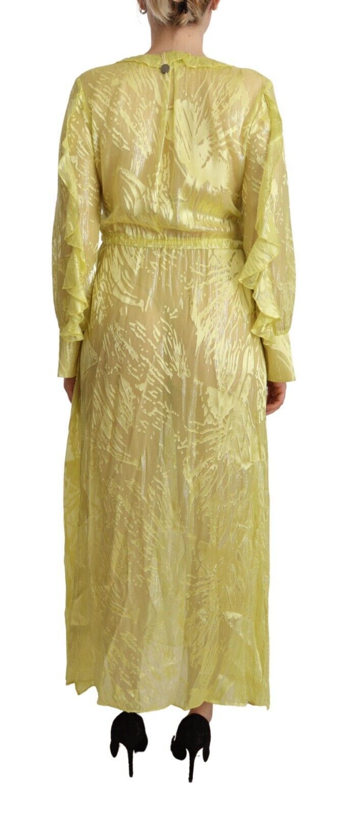 Patrizia Pepe Sunshine silk blend maxi dress - long sleeves and deep neckline