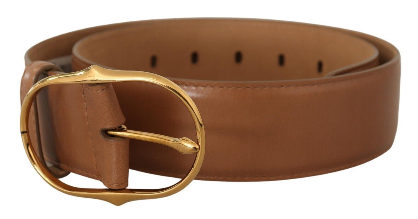 Dolce &amp; Gabbana Elegant leather belt with gold buckle