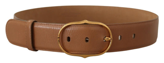 Dolce &amp; Gabbana Elegant leather belt with gold buckle