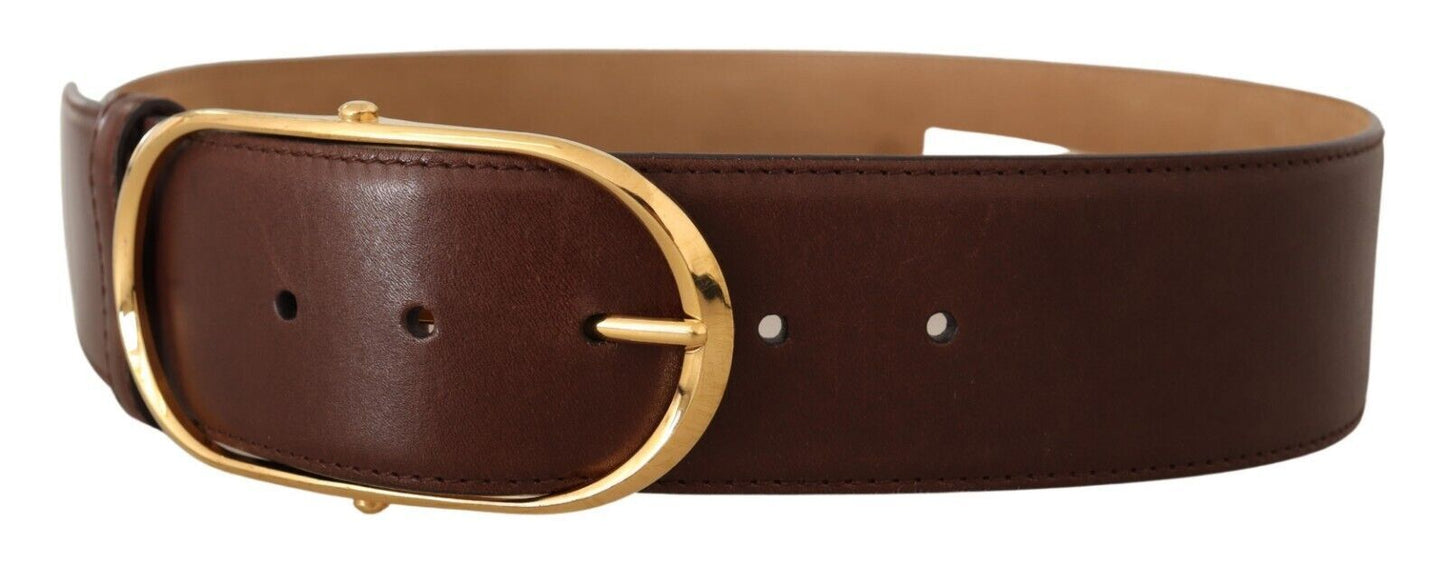 Dolce &amp; Gabbana Elegant leather belt with oval buckle