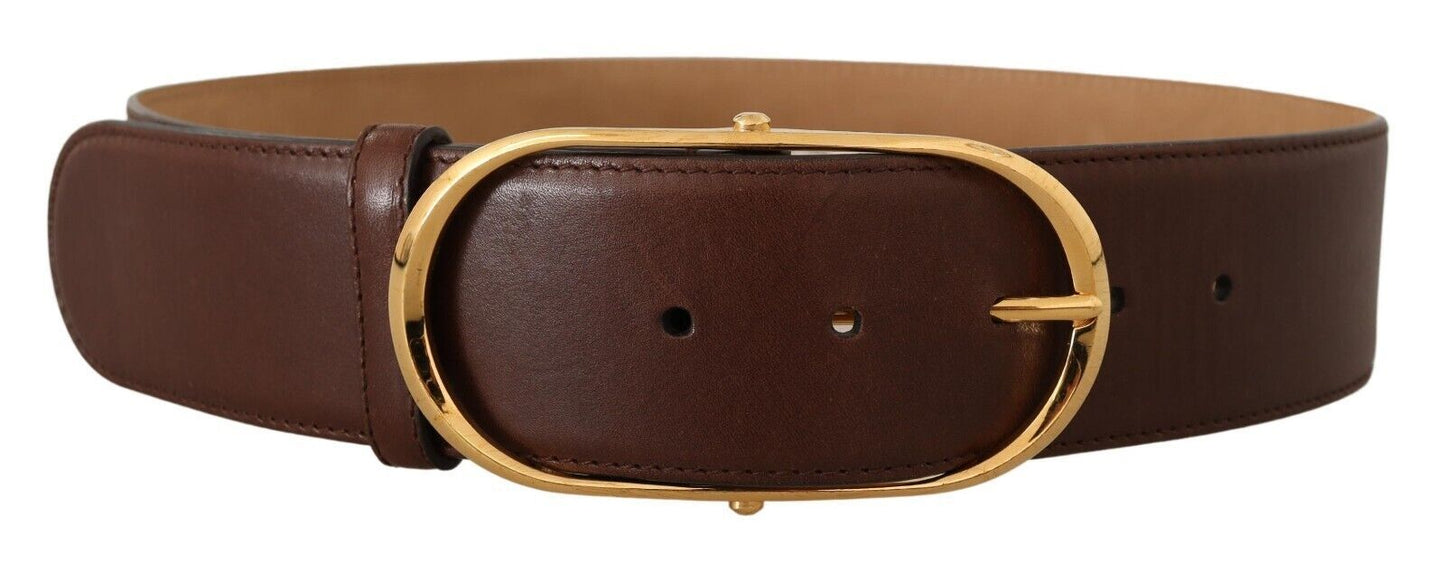 Dolce &amp; Gabbana Elegant leather belt with oval buckle