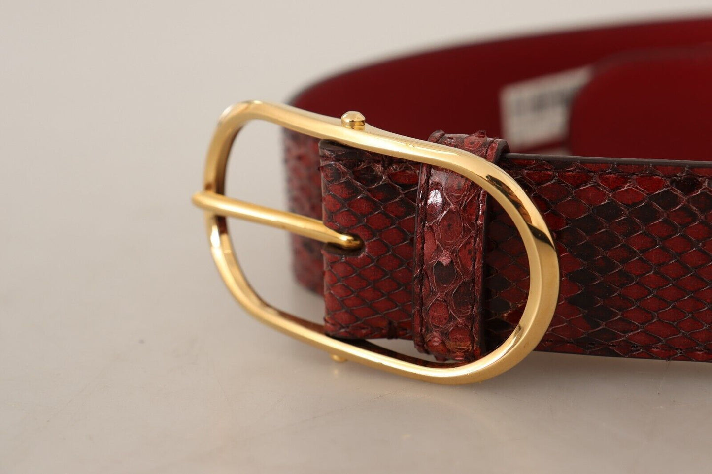 Dolce &amp; Gabbana Elegant leather belt made of red snake skin