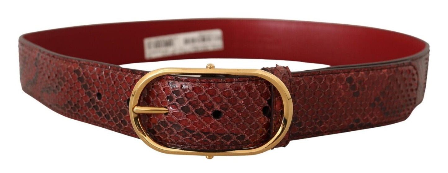 Dolce &amp; Gabbana Elegant leather belt made of red snake skin