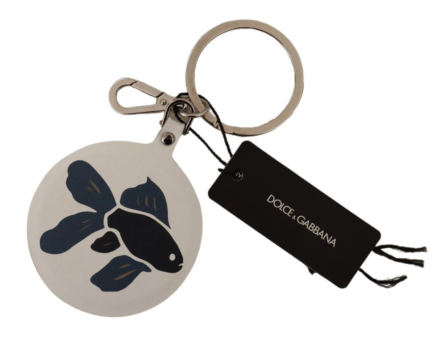 Dolce &amp; Gabbana Chic keychain made of white leather