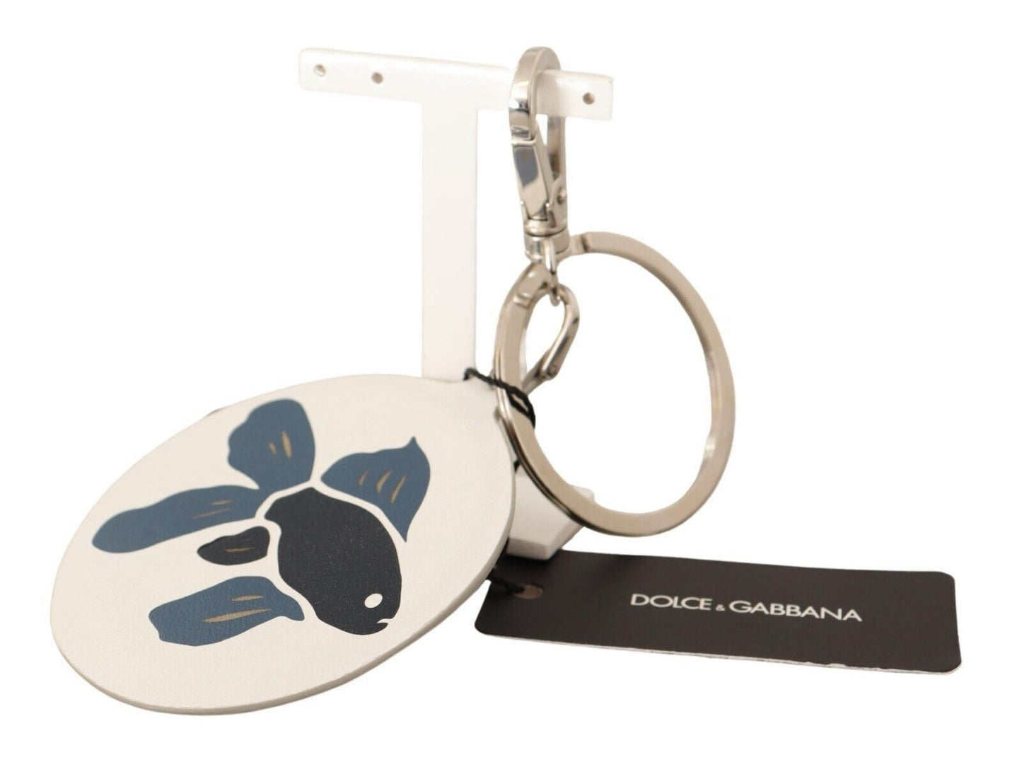 Dolce &amp; Gabbana Chic keychain made of white leather