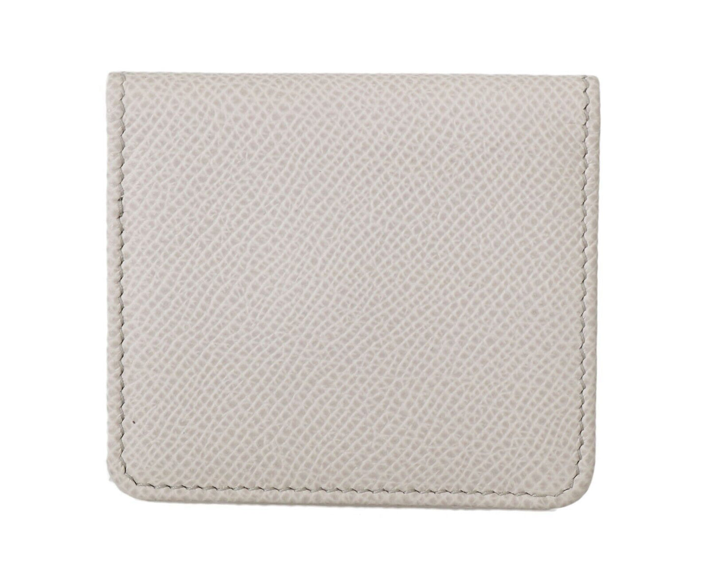 Dolce &amp; Gabbana Chic White Leather Condom Case Wallet