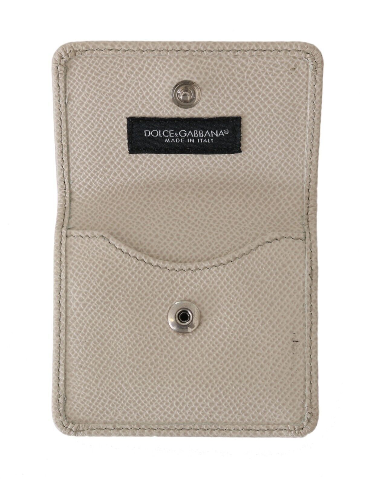 Dolce &amp; Gabbana Chic White Leather Condom Case Wallet