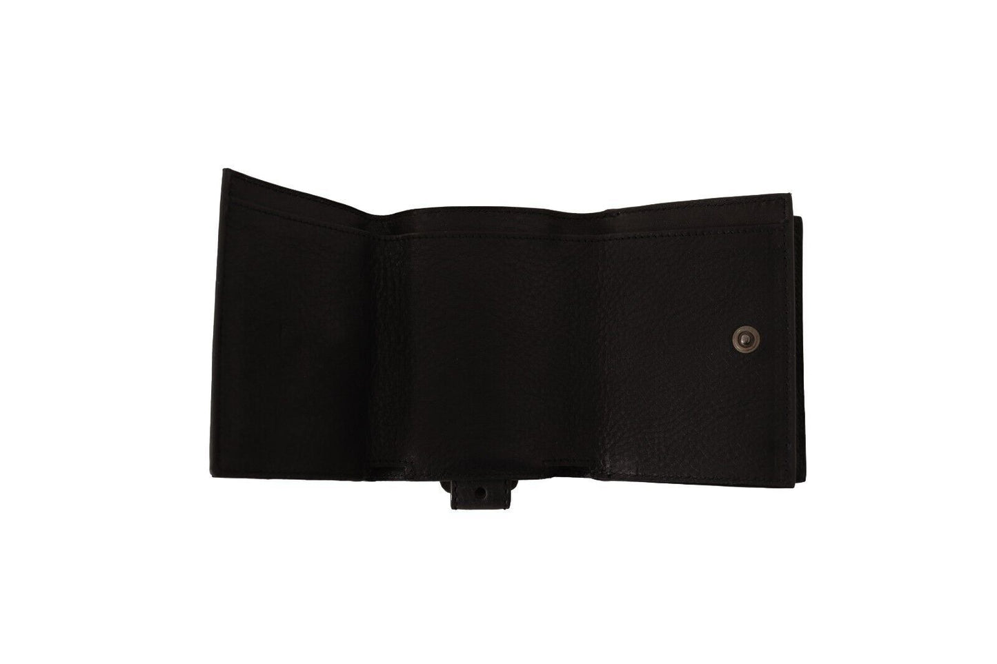 Dolce & Gabbana Elegantes schwarzes Leder Trifold Multi Kit