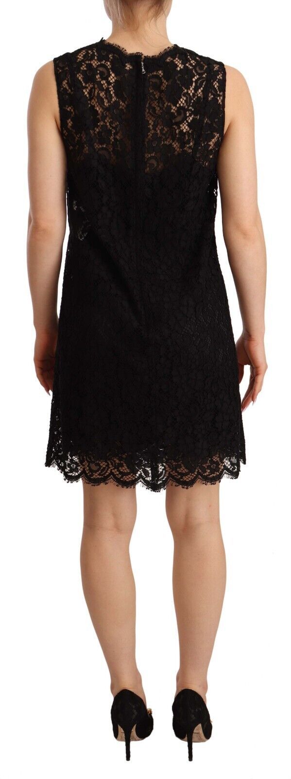 Dolce &amp; Gabbana Elegant sheath dress made of floral lace in black